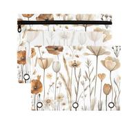 Fuauuyl 1 estuche para lápices de acuarela con diseño de flores silvestres para carpetas de 3 anillas, estuche transparente con ventana para carpetas, bolsas de lápices con cremallera, paquete de 2,