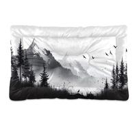 Fuauuyl Alfombrilla suave para cama de perro con diseño de montaña alpina, diseño de ojos rosados, lavable a máquina, con parte inferior antideslizante para dormir de perro, 91 x 61 cm