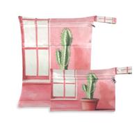 Fuauuyl Cactus in A Pot - Bolsas de pañales de tela para bebé, bolsa impermeable para seco y húmedo con compartimentos con cremallera para playa, gimnasio, piscina, viajes, 11.8 x 14.2 pulgadas