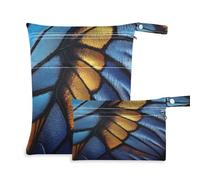 Fuauuyl Colorful Wings of Butterfly - Bolsas de pañales de tela para bebé, impermeable, con compartimentos con cremallera para playa, gimnasio, piscina, viajes, 11.8 x 14.2 pulgadas, multicolor, Talla