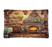 Fuauuyl Cozy Kitchen - Alfombrilla suave para cama de perro, lavable a máquina, con parte inferior antideslizante para dormir de perro, 61 x 45 cm