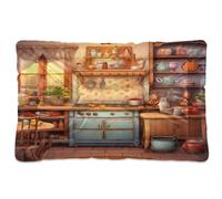 Fuauuyl Cozy Kitchen1 - Alfombrilla suave para cama de perro, lavable a máquina, con parte inferior antideslizante para dormir de perro, 61 x 45 cm
