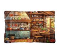 Fuauuyl Cozy Kitchen3 - Alfombrilla suave para cama de perro, lavable a máquina, con parte inferior antideslizante para dormir de perro, 61 x 45 cm