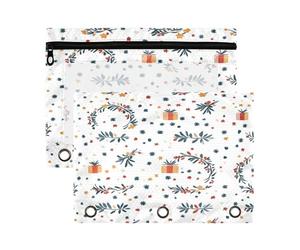 Fuauuyl Estuche transparente para lápices de coronas de Navidad para carpetas de 3 anillas, con ventana para carpetas, bolsas de lápices con cremallera, paquete de 2