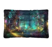Fuauuyl Fairy Forest - Alfombrilla suave para cama de perro, lavable a máquina, con parte inferior antideslizante para dormir de perro, 61 x 45 cm