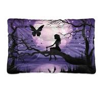 Fuauuyl Fairy Of The Moon - Alfombrilla suave para cama de perro, lavable a máquina, con parte inferior antideslizante para dormir de perro, 61 x 45 cm