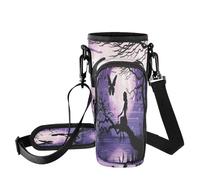 Fuauuyl Fairy of The Moon - Bolsa de transporte para vaso de coche de 40 onzas, correa ajustable y bolsillo con cremallera, ligera para senderismo, camping, b, Talla única