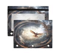 Fuauuyl Heaven Cloud Bird - Estuche para lápices de 3 anillas, transparente con ventana para carpetas, bolsas de lápices con cremallera, paquete de 2, b, one sizex2, Organizador de bolsas