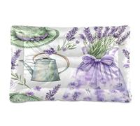 Fuauuyl Hermosa almohadilla de cama para mascotas, diseño de ojos rosas lavanda, alfombrilla suave para cama de perro, lavable a máquina, almohadilla para jaula con parte inferior antideslizante para