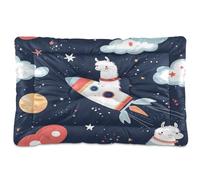 Fuauuyl Lama in A Rocket - Alfombrilla suave para cama de perro, lavable a máquina, con parte inferior antideslizante para dormir de perro, 61 x 45 cm