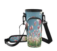 Fuauuyl Many Tulips in The Sky - Bolsa de transporte para vaso de coche de 40 onzas, correa ajustable y bolsillo con cremallera, ligera para senderismo, camping, b, Talla única