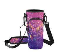 Fuauuyl Mardi Gras - Bolsa de transporte para vaso de coche de 40 onzas, correa ajustable y bolsillo con cremallera, ligera para senderismo, camping, b, Talla única, Organizador de bolsas