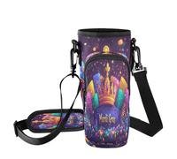Fuauuyl Mardi Gras Crown - Bolsa de transporte para vaso de coche de 40 onzas, correa ajustable y bolsillo con cremallera, ligera para senderismo, camping, b, Talla única, Organizador de bolsas