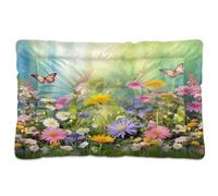 Fuauuyl Wild Flowers1 - Alfombrilla suave para cama de perro, lavable a máquina, con parte inferior antideslizante para dormir de perro, 61 x 45 cm