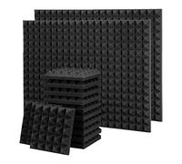 Fubdnefvo Paquete de 36 paneles de espuma de absorción de sonido de 9.8 x 9.8 x 2 pulgadas para pared, estudio, hogar y oficina