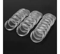 FUBESK 100 recipientes de almacenamiento redondos de plástico transparente de 26 mm para protección de colección de monedas con funda de apertura de media luna
