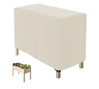 FUBESK 210D Oxford - Funda para cama de jardín para protección contra heladas de invierno, impermeable, protección contra la nieve, lluvia, viento, beige, 84 x 39 x 77 cm, línea de bobina de montaje