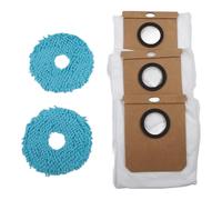 FUBESK Almohadillas lavables para fregona y bolsas de polvo de repuesto para Cecotec Conga serie 9990, 9590, 10090, paños de limpieza de microfibra y filtros resistentes para robot aspirador, 5 piezas