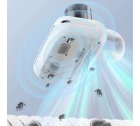 FUBESK Aspiradora de mano inalámbrica para eliminar el polvo, 10 KPa, con desinfección UV, para colchón, almohada, sofá, limpieza de ropa, color blanco