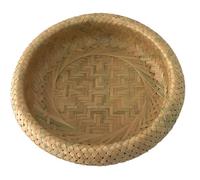 FUBESK Bandeja de almacenamiento redonda tejida a mano para cesta de aperitivos de frutas, bandeja decorativa de ratán natural, 32 cm de diámetro, para colgar en la pared o para picnic