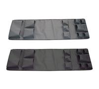 FUBESK Bolsa de almacenamiento organizadora colgante para nevera pequeña, 55 x 16.5 pulgadas, tela Oxford 600D con 5 bolsillos y compartimentos de malla, color negro