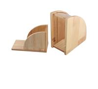 FUBESK Caja de almacenamiento de filtro de café de madera para filtros de papel de goteo, soporte organizador en forma de abanico, 17,8 x 16,5 x 10 cm, color madera natural