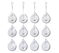FUBESK Campanas de viento reflectantes para exteriores para control de pájaros, campanas colgantes decorativas para jardín, patio, 12 piezas (agua para gotas)