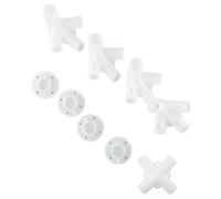 FUBESK Carpa de repuesto de 3 x 3 m con 4 conectores de esquina, 1 adaptador de techo central y 4 pies de base, juego de accesorios de plástico de 9 piezas para reparar daños en el marco del toldo del