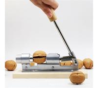 FUBESK Cascanueces manual para nueces, nueces, avellanas, almendras, nueces de Brasil, marco de acero resistente con base de madera, tamaño ajustable 21 x 5 x 9 cm