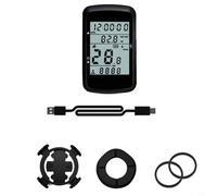 FUBESK Computadora GPS inalámbrica para bicicleta de 2.4 pulgadas, batería de 28 horas con retroiluminación siempre encendida, navegación de 5 sistemas para ciclismo, puerto tipo C negro (sin montaje