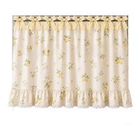 FUBESK Cortina de horno floral de 55 cm de caída para granja (G) | Elegante ribete de encaje, casa de campo rústica, acogedor acento de cocina, se adapta a asas estándar