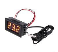 FUBESK DC 5-12V Termómetro digital -50 ~ 110C Medidor de panel con sonda de 1 m para el acuario de temperatura del cuerpo del coche (rojo)