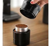 FUBESK Distribuidor de café Moka Pot con embudo dosificador de altura ajustable, herramienta niveladora para extracción uniforme, construcción ABS, compatible con 68 mm, color negro