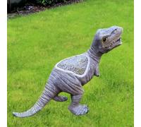 FUBESK Estatua solar de dinosaurio para jardín, adorno de césped de resina resistente a la intemperie con LED automático, decoración al aire libre para patio