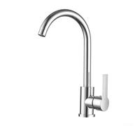 FUBESK Grifos de cocina, Lavabo Fregadero Frío Caliente Mezclador Grifo Níquel Cepillado Monomando Palanca 360º Caño Giratorio Monobloc Grifos Mezcladores para