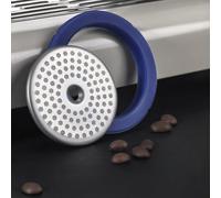 FUBESK Mampara de ducha y sello para máquina de café espresso, acero inoxidable, 2.25 x 2.25 pulgadas y 2.8 pulgadas, azul/plateado