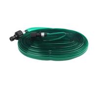 FUBESK Manguera plana de PVC para rociadores de jardín, eficiente para riego de agua, tubos, parterres, verduras, arbustos y árboles, línea de remojo verde, arrancador de retroceso