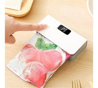 FUBESK Máquina de sellado eléctrica USB, bolsas de almacenamiento de alimentos, sellador de bolsas inalámbrico de 1600 mAh con pantalla LED, ajustes de calor ajustables, frescura de aperitivos