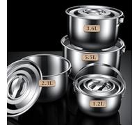 FUBESK Olla de filtro de aceite de sopa de acero inoxidable con tapa, colador de malla fina, caldo, salsa, manteca de cerdo, aceite de coco, recipiente de almacenamiento para ahorrar grasa