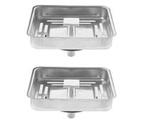 FUBESK Paquete de 2 escurridores cuadrados para fregadero, acero inoxidable, para cocina, baño, hogar, fregadero, desagüe, malla antibloqueo, cesta de colador, tapón de desagüe