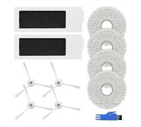 FUBESK Paquete de accesorios para aspiradora Ecovacs Deebot T20 Omni, 4 cepillos de esquina, 2 filtros de repuesto, 4 paños de fregona lavables, kit de mantenimiento