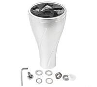 FUBESK Perilla de alimentación de aluminio resistente de 36 mm para Stella para Stradic para carretes Twin Power S, diseño de ranura en espiral con rodamientos y llave, acabado gris (plata)