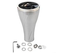 FUBESK Perilla de aluminio resistente de 36 mm para Stella para Stradic para carretes Twin Power S, diseño de ranura en espiral con rodamientos y llave, acabado gris (gris plateado)
