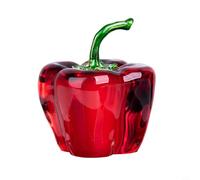 FUBESK Pimiento verde falso para adorno de cristal para decoración del hogar, estatua de verduras de vidrio de larga duración para sala de estar, dormitorio, estudio, 45 x 45 x 63 mm (rojo)