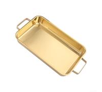 FUBESK Plato rectangular de acero inoxidable 304 para asar pescado, 34 cm | Acabado pulido de espejo, aspecto plateado elegante, antiadherente para superficie, apto para lavavajillas, construcción