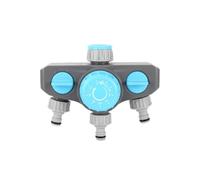 FUBESK Programable automático para temporizador de agua, controlador de riego de jardín de 3 salidas con válvulas de control de flujo independientes