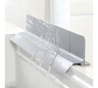 FUBESK Protector de salpicaduras de silicona para fregadero con base de ventosa para cocina y baño, 58 x 10 x 9 cm, deflector de agua antideslizante para encimeras de mármol y granito