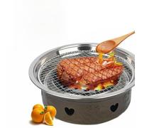 FUBESK Rejilla redonda de acero inoxidable para barbacoa, rejilla de alambre de grado 304 para barbacoa, camping, picnic, 150 mm