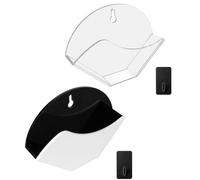 FUBESK Soporte de filtro de pared para filtros de café cónico y filtros redondos Aeropress, organizador de almacenamiento de acrílico transparente, 7 x 5.1 pulgadas, montaje en escritorio o pared