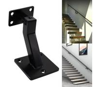 FUBESK Soportes de pasamanos de acero inoxidable para barandilla de escalera, soporte de pared de 36 pulgadas de altura, 275 x 275 pulgadas, base negra